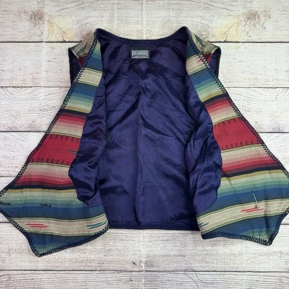 Vintage‎ RoughRider Circle T Vest Womens M/L SouthWestern Striped Concho Button - Picture 9 of 16